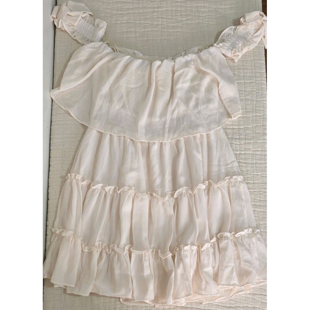 NWOT Anthropologie Mabel Rayna Mini Dress Sz M Bow Cap Sleeve Flowy Boho Fairy - Picture 4 of 13
